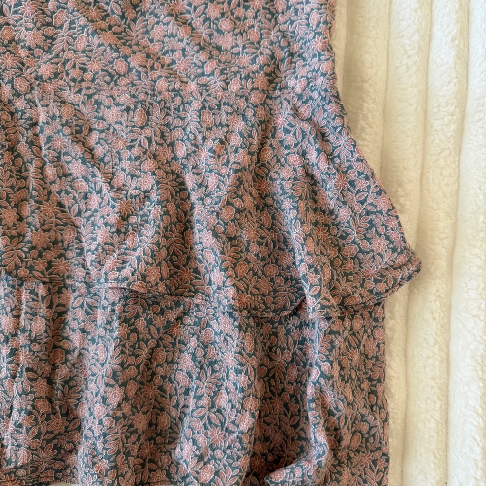 Altar’d State Pink and Gray Floral A-Line Skirt - Picture 2 of 7